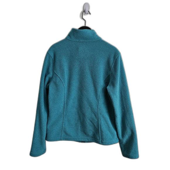 L.L. Bean Fleece Jacket WOMEN'S S Lightweight Fitted Full Zip Long Sleeve Teal - Picture 6 of 6